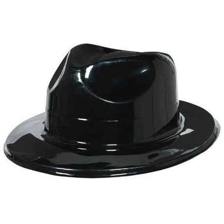 Buy Costume Accessories Black plastic fedora hat for adults sold at Party Expert