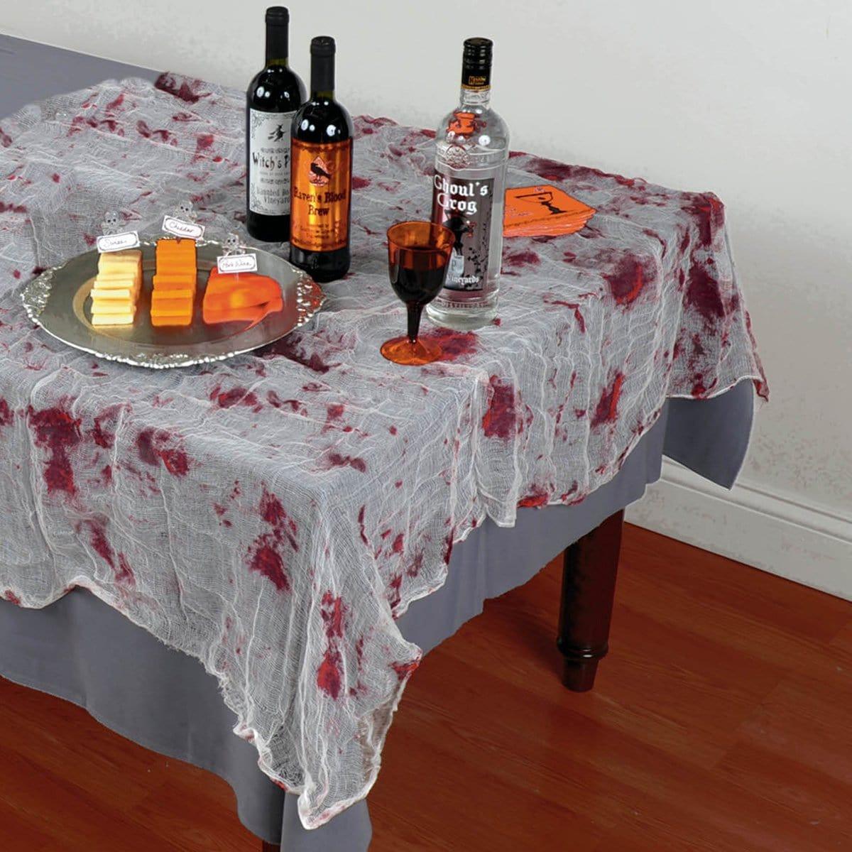 Buy Halloween Bloody gauze tablecover sold at Party Expert