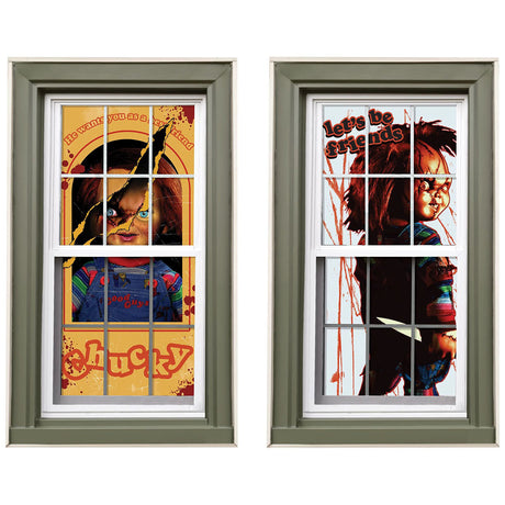 AMSCAN CA Halloween Chucky Window and Wall Silhouettes, 2 Count 192937256480