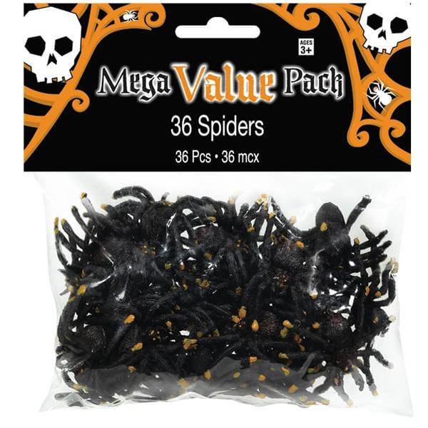 Buy Halloween Plastic spiders, 36 per package sold at Party Expert