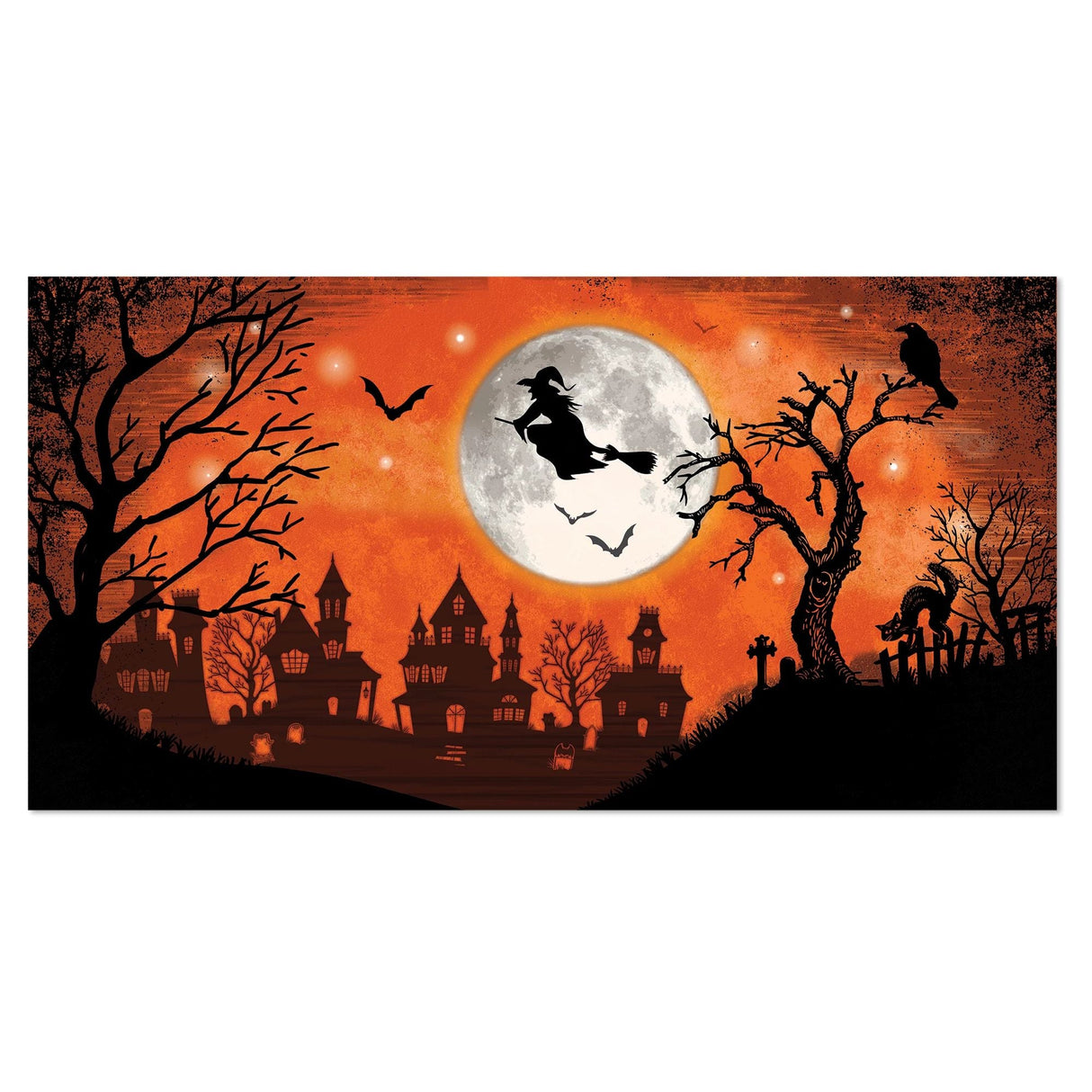 AMSCAN CA Halloween Wicked Haunting Scene Setter, 33 x 65 Inches, 1 Count