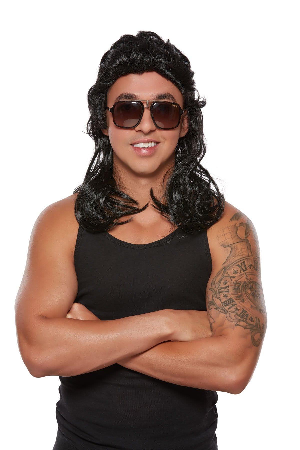 Buy Costume Accessories Black Mullet Wig for Men sold at Party Expert