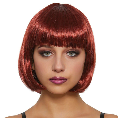 Buy Costume Accessories Burgundy Daisy wig for women sold at Party Expert