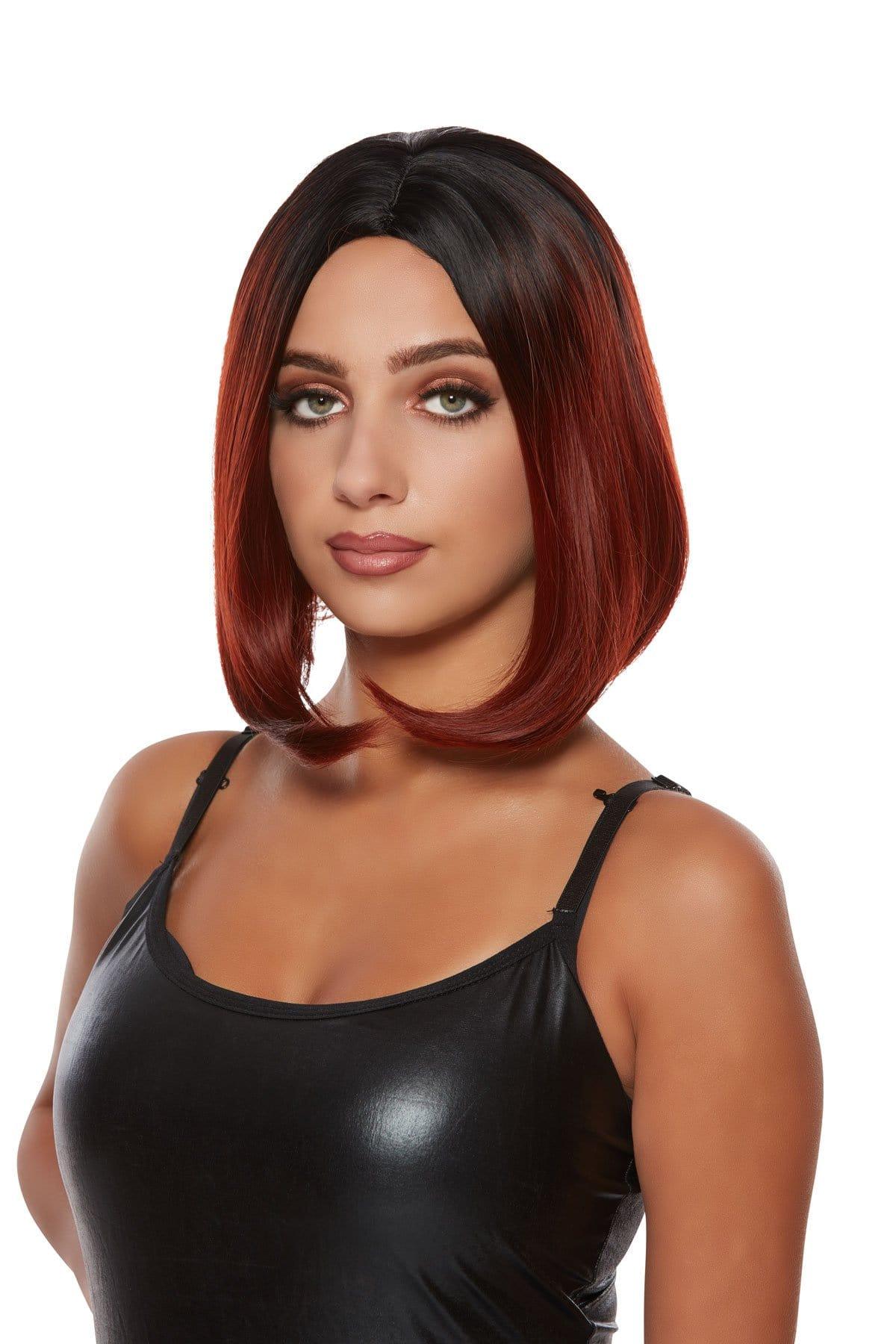 Buy Costume Accessories Burgundy Jacky Mid-length Ombre Wig for Women sold at Party Expert