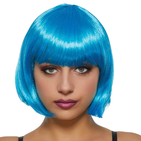 Buy Costume Accessories Hot blue Daisy wig for women sold at Party Expert