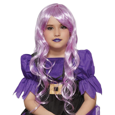 Buy Costume Accessories Light purple Petite Diva wig for girls sold at Party Expert