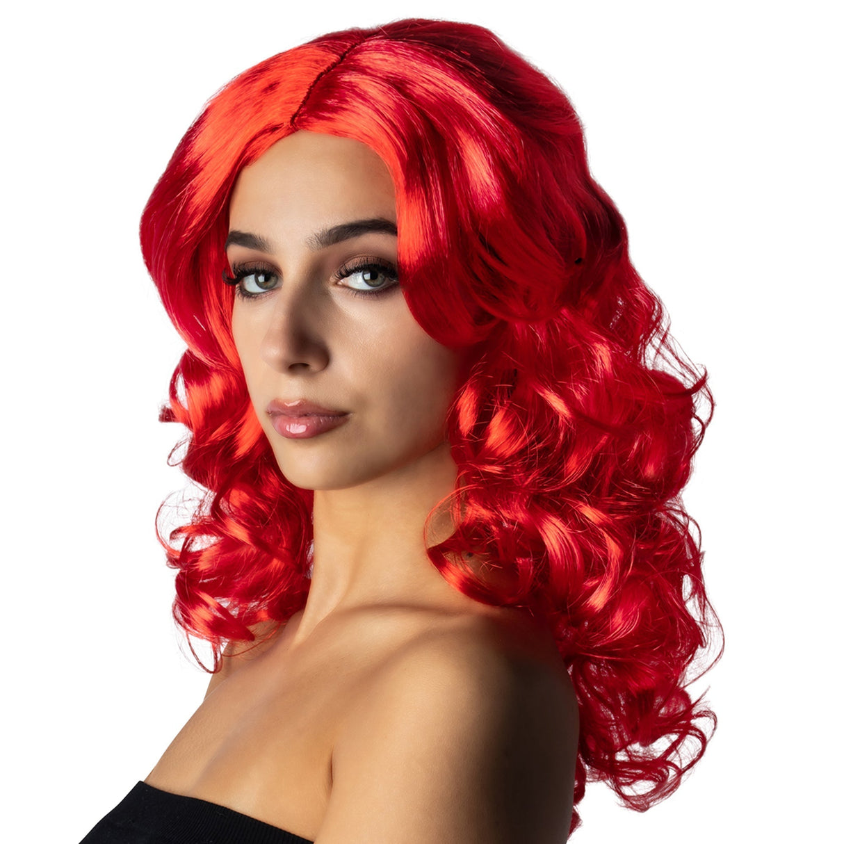 ANXIN WIG FACTORY Costume Accessories Wavy Red Wig for Adults 810077656693