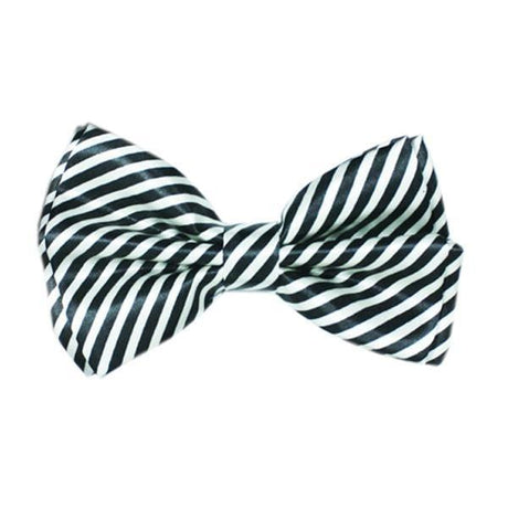 Buy Costume Accessories Black and white striped bow tie sold at Party Expert