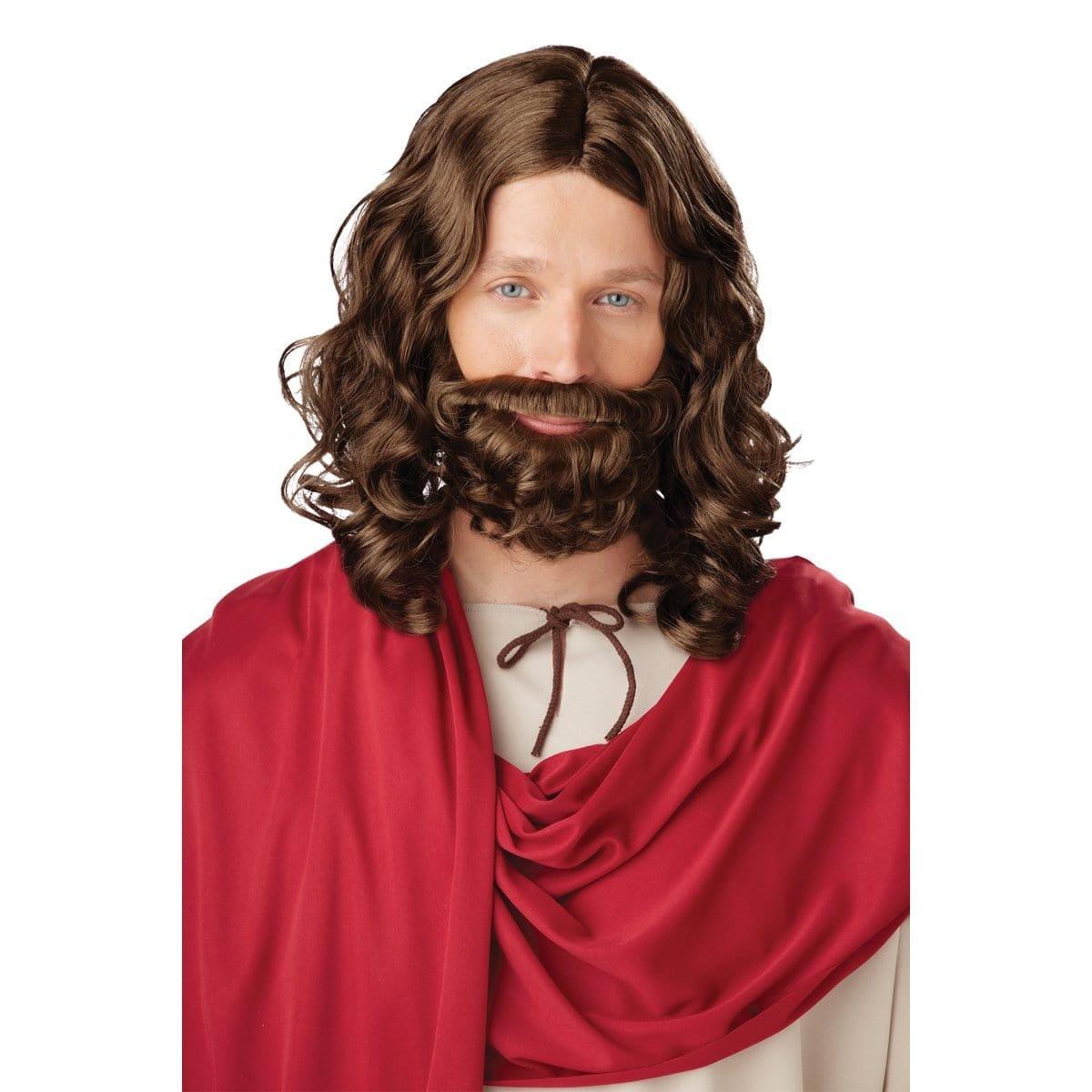 Buy Costume Accessories Jesus wig & beard set for men sold at Party Expert