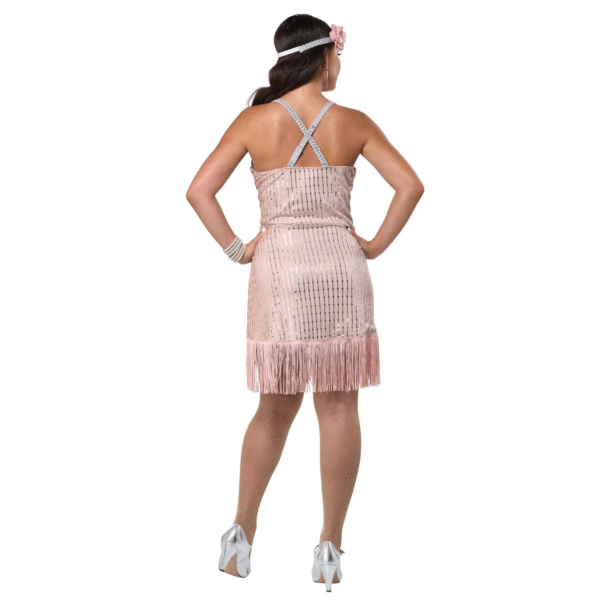 CALIFORNIA COSTUMES Costumes She's the Bee Kness Flapper Costume for Adults, Pink Dress