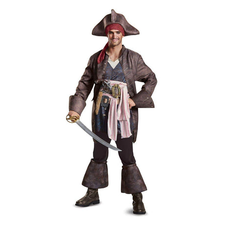 DISGUISE (TOY-SPORT) Costumes Captain Jack Deluxe Costume for Adults, Pirates Of The Caribbean 5