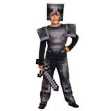 DISGUISE (TOY-SPORT) Costumes Minecraft Netherite Armor Classic Costume for Kids, Grey Jumpsuit