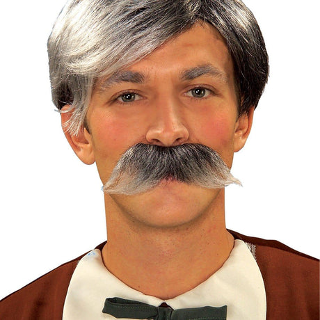 Buy Costume Accessories Gepetto grey wig and mustache set for men sold at Party Expert