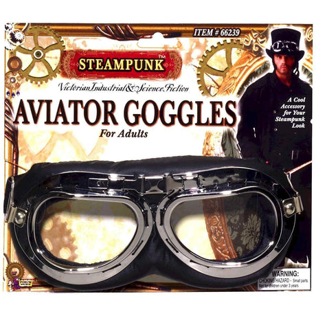 Buy Costume Accessories Steampunk aviator goggles for adults sold at Party Expert