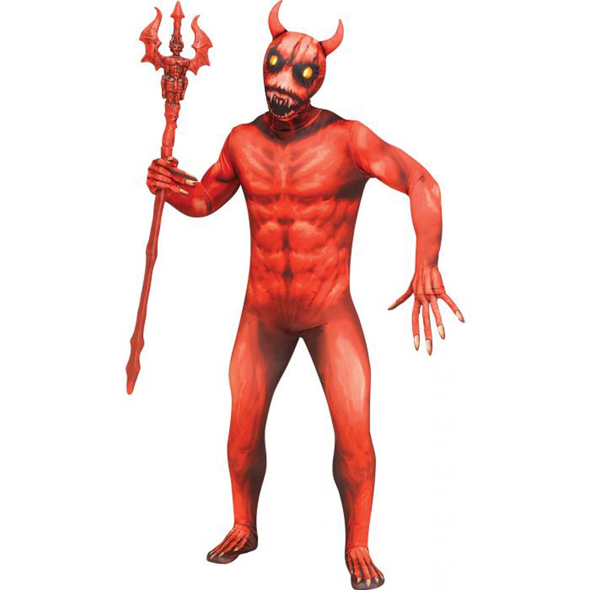 FUN WORLD Costumes Evil Demon Fade Eyes Costume for Adults, Red Jumpsuit 071765144940