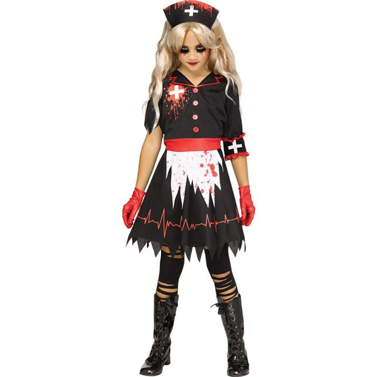 FUN WORLD Costumes Not So Nice Nurse Costume for Kids, Black Dress