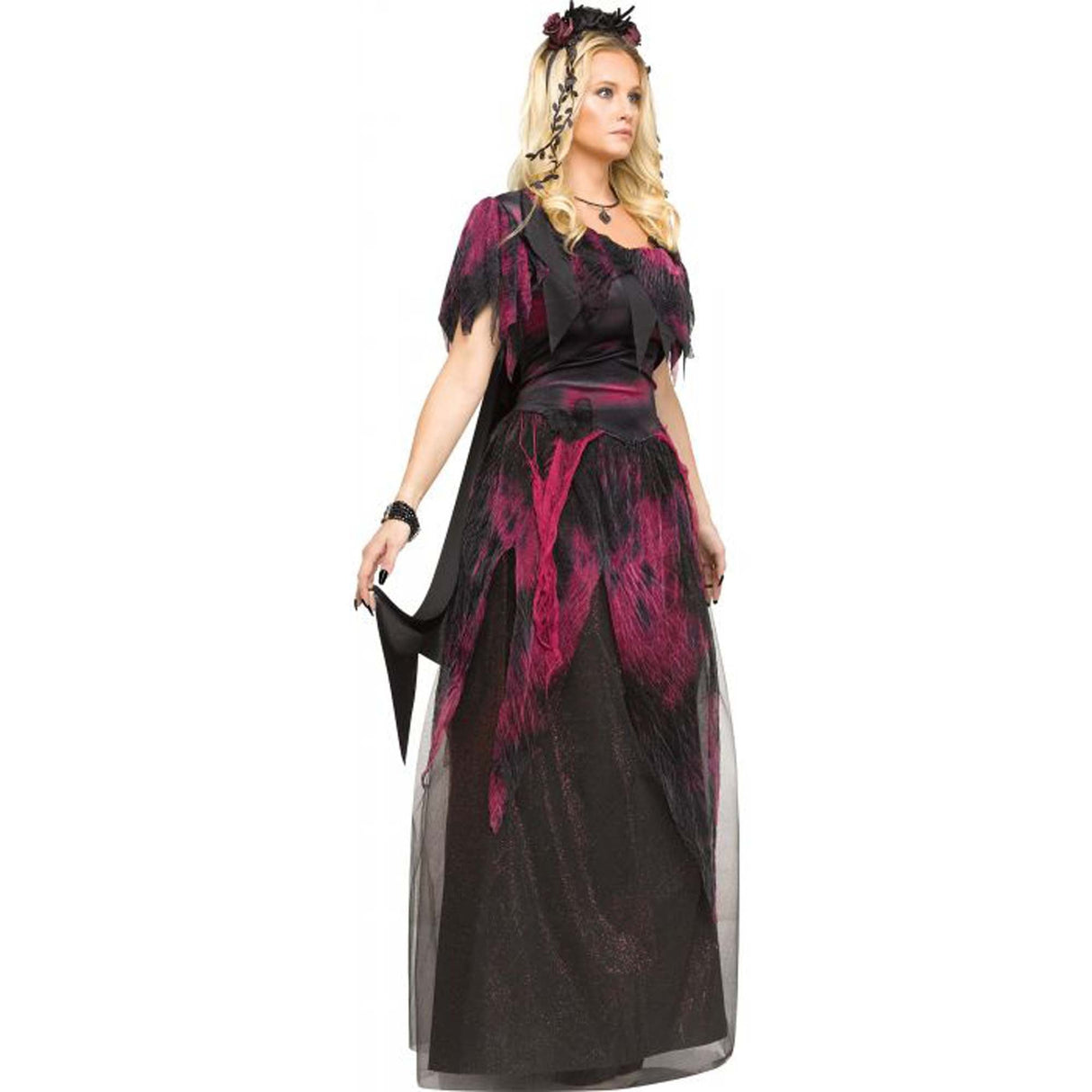 FUN WORLD Costumes Twilight Fairy Costume for Adults, Black and Purple Dress