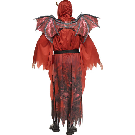 FUN WORLD Costumes Winged Demon Costume for Adults, Red Hooded Robe 071765135610