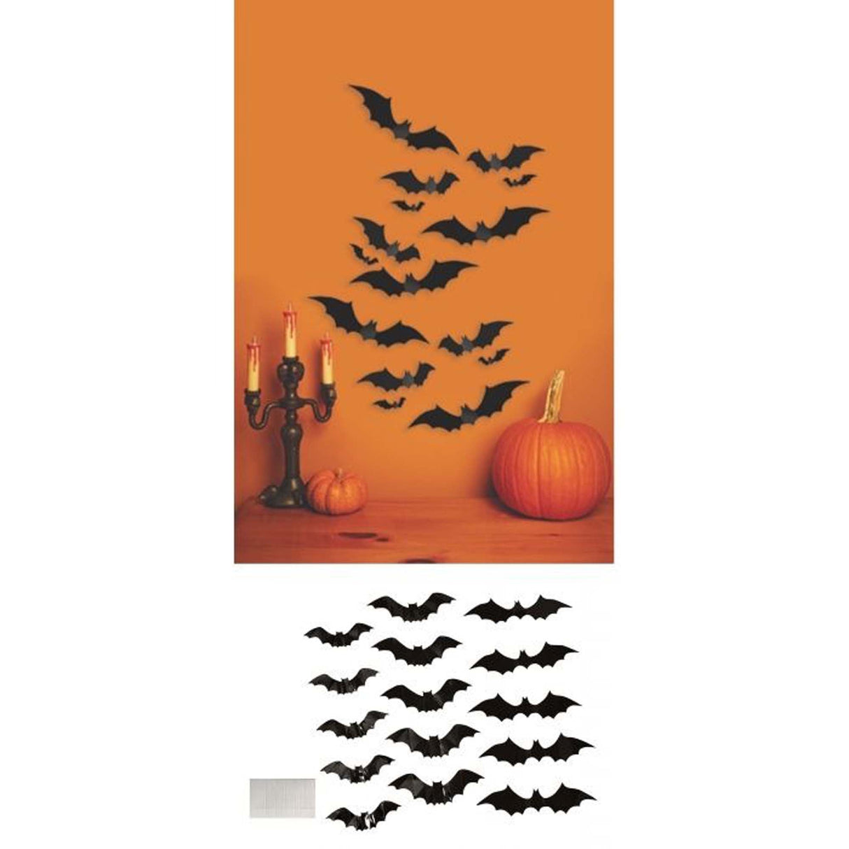 FUN WORLD Halloween 3D Bats With Stickers, 1 Count 071765146586
