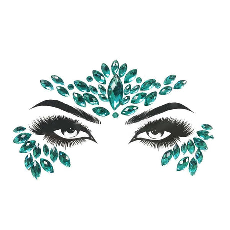 Buy Costume Accessories Turquoise face art crystal stickers sold at Party Expert