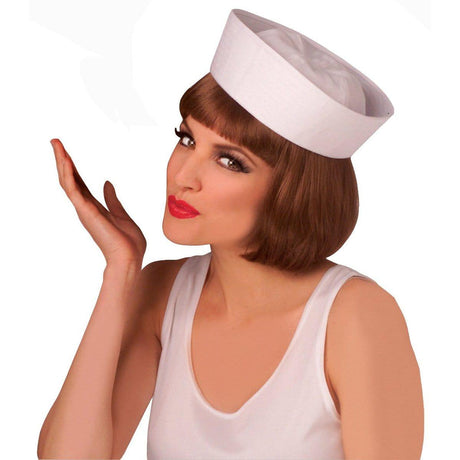 Buy Costume Accessories White sailor hat for adults sold at Party Expert