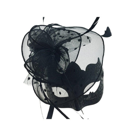 Buy Costume Accessories Black masquerade mask with feathers sold at Party Expert