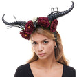 Buy Costume Accessories Black & Red Horn Headpiece with Bird & Flower sold at Party Expert