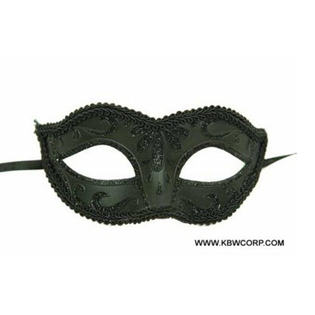 Buy Costume Accessories Black venetian mask with glitter sold at Party Expert