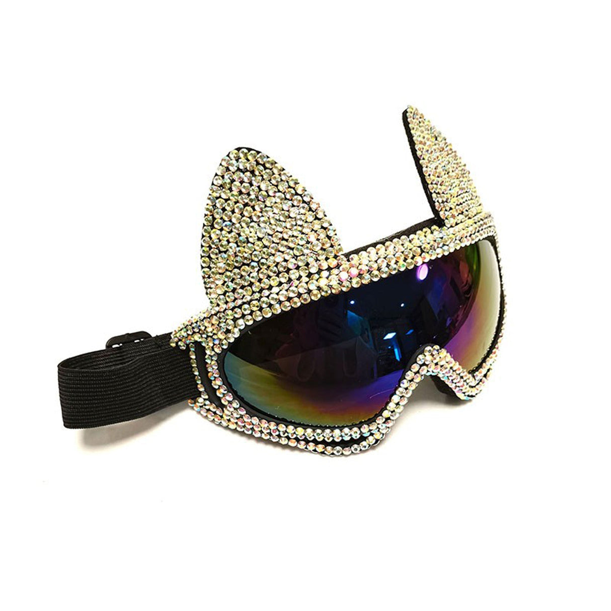 KBW GLOBAL CORP Costume Accessories Cat Style Sunglasses with Gold Diamond 831687042867