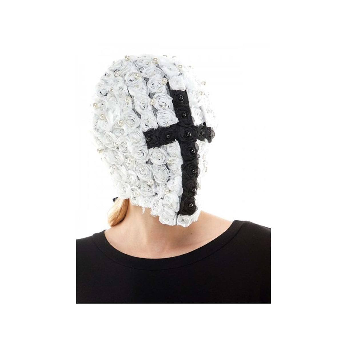 KBW GLOBAL CORP Costume Accessories Full Face Mask With Black Cross for Adults, 1 Count 831687040429