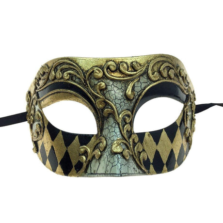 Buy Costume Accessories Gold venetian masquerade mask sold at Party Expert