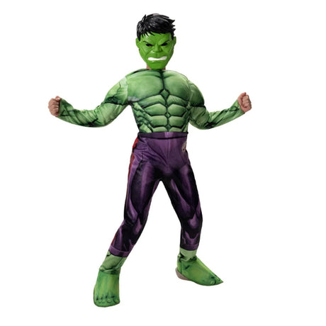 KROEGER Costumes Marvel Avengers The Hulk Costume for Kids, Green Padded Jumpsuit