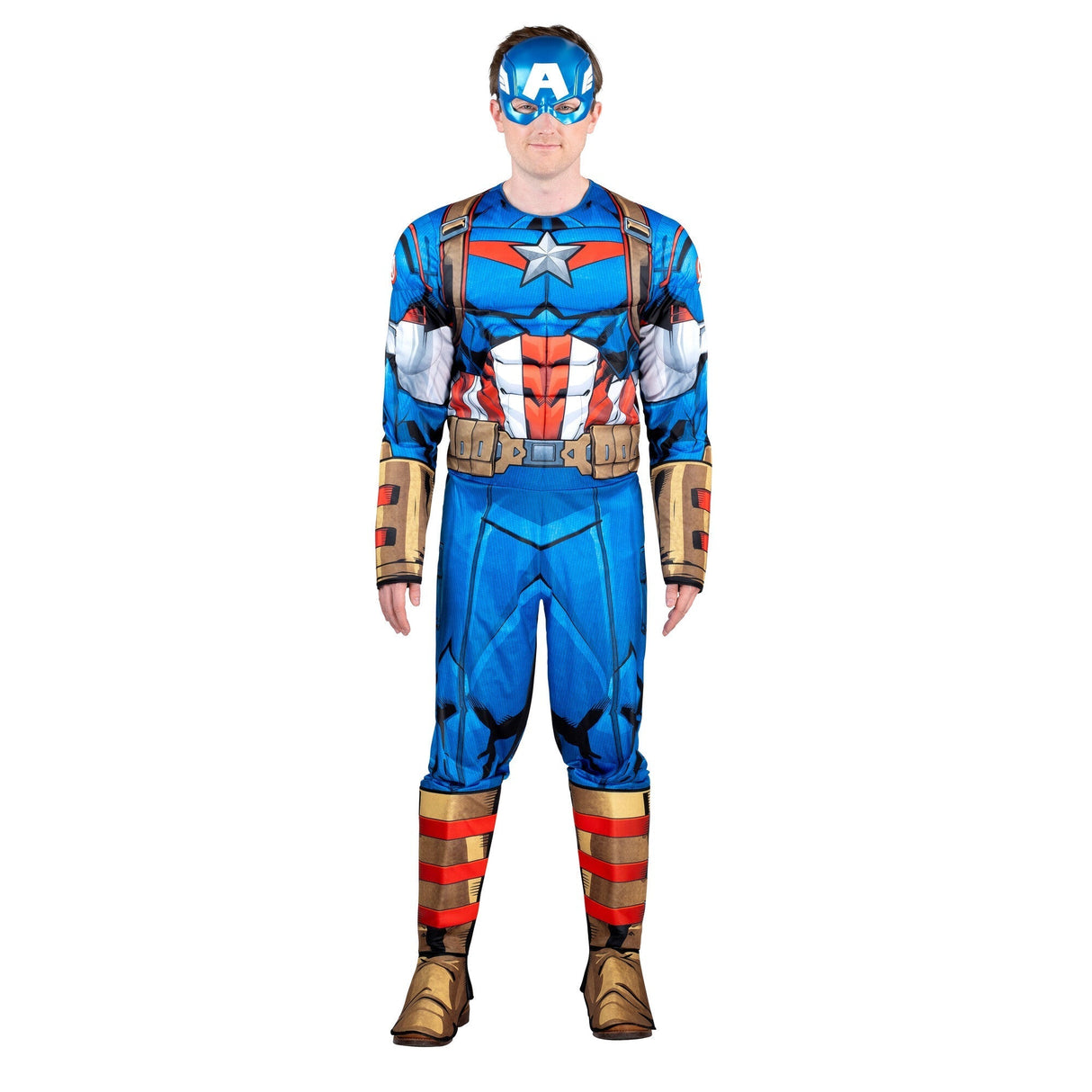 KROEGER Costumes Marvel Captain America Qualux Costume for Adults, Jumpsuit and Mask