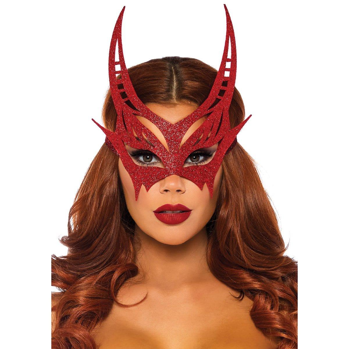 Buy Costume Accessories Red glitter devil mask sold at Party Expert