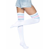 LEG AVENUE/SKU DISTRIBUTORS INC Costume Accessories White Athletic Thigh-High Hosiery for Adults 714718560311