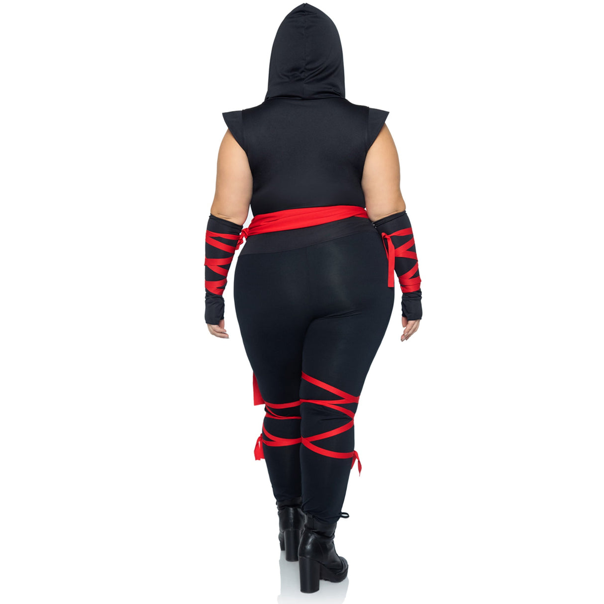 LEG AVENUE/SKU DISTRIBUTORS INC Costumes Deadly Ninja Plus Size Costume for Adults, Black and Red Jumpsuit