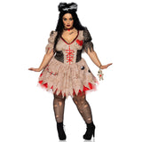 LEG AVENUE/SKU DISTRIBUTORS INC Costumes Deadly Voodoo Doll Plus Size Costume for Adults, Printed Dress with netting