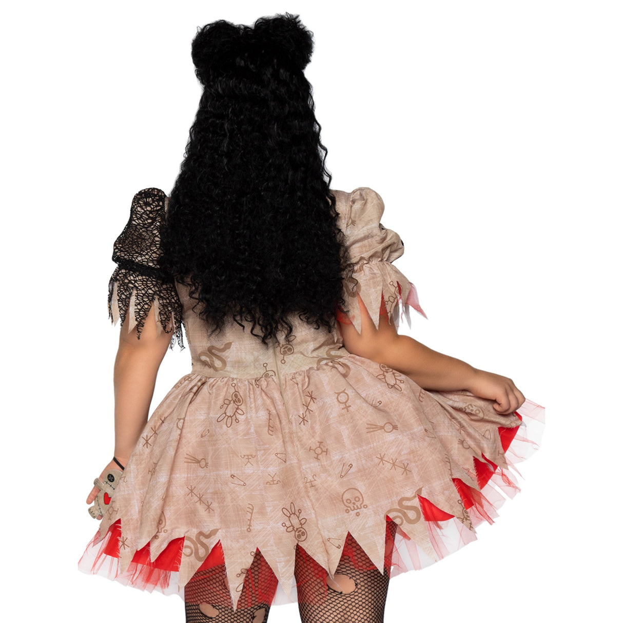 LEG AVENUE/SKU DISTRIBUTORS INC Costumes Deadly Voodoo Doll Plus Size Costume for Adults, Printed Dress with netting