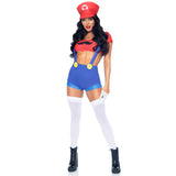 LEG AVENUE/SKU DISTRIBUTORS INC Costumes Gamer Babe Sexy Costume for Adults, Red Crop Top and Blue Short