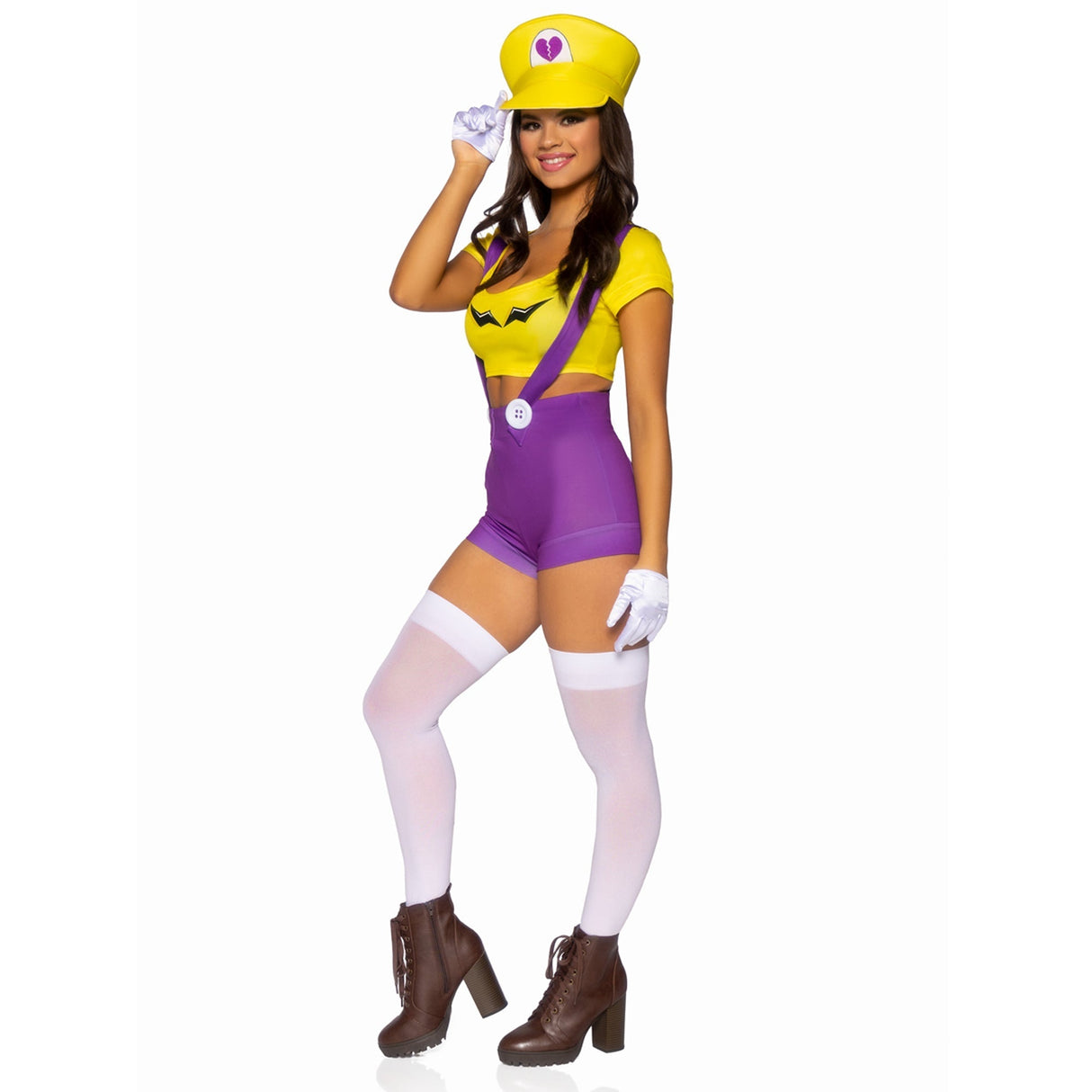 LEG AVENUE/SKU DISTRIBUTORS INC Costumes Gamer Villain Sexy Costume for Adults, Yellow Crop Top and Purple Short
