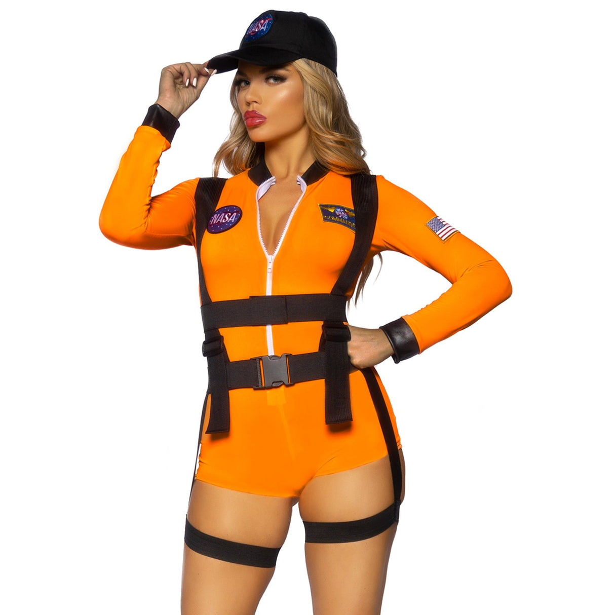 LEG AVENUE/SKU DISTRIBUTORS INC Costumes Space Command Sexy Costume for Adults, Orange Romper