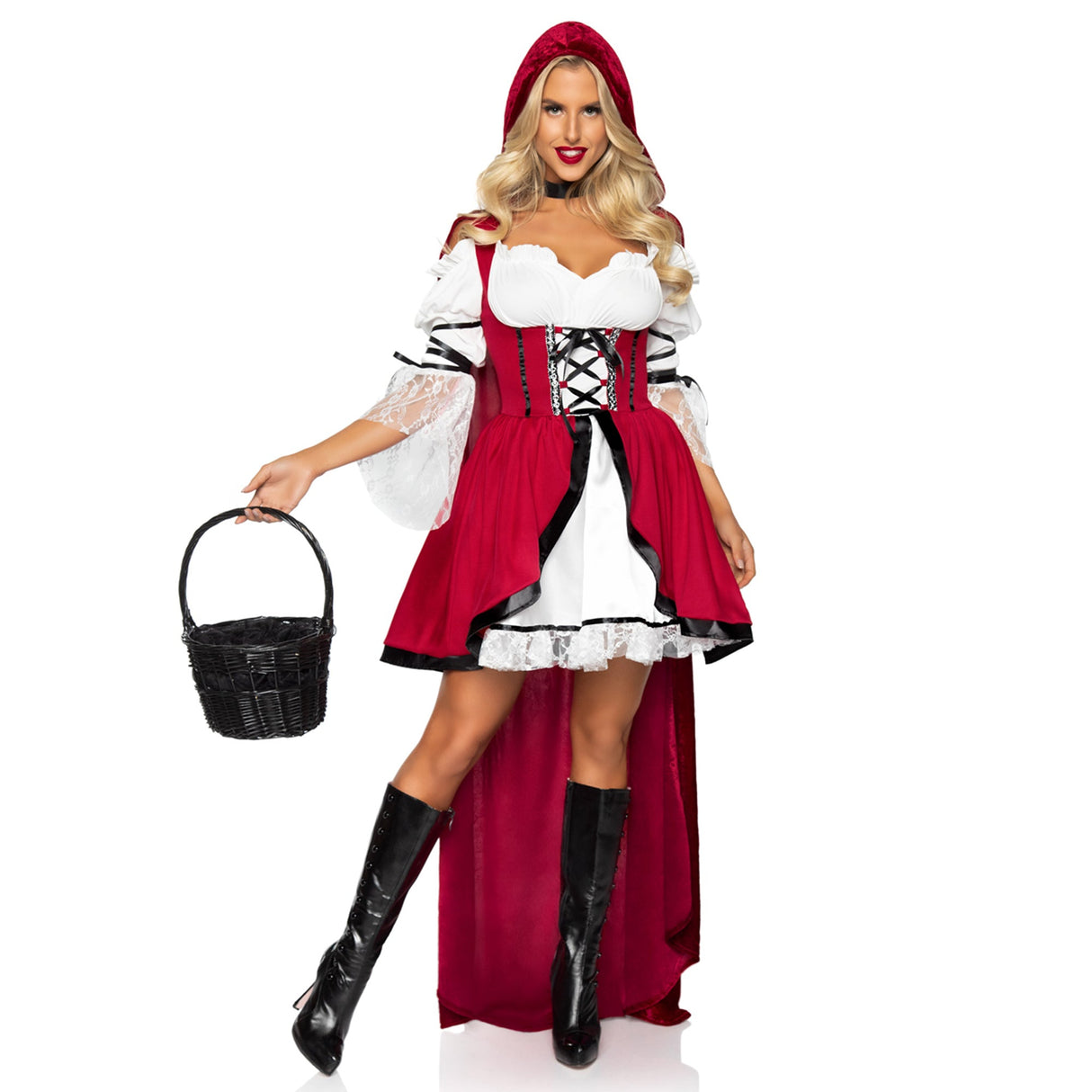 LEG AVENUE/SKU DISTRIBUTORS INC Costumes Storybook Red Riding Hood Costume for Adults, Red and White Dress