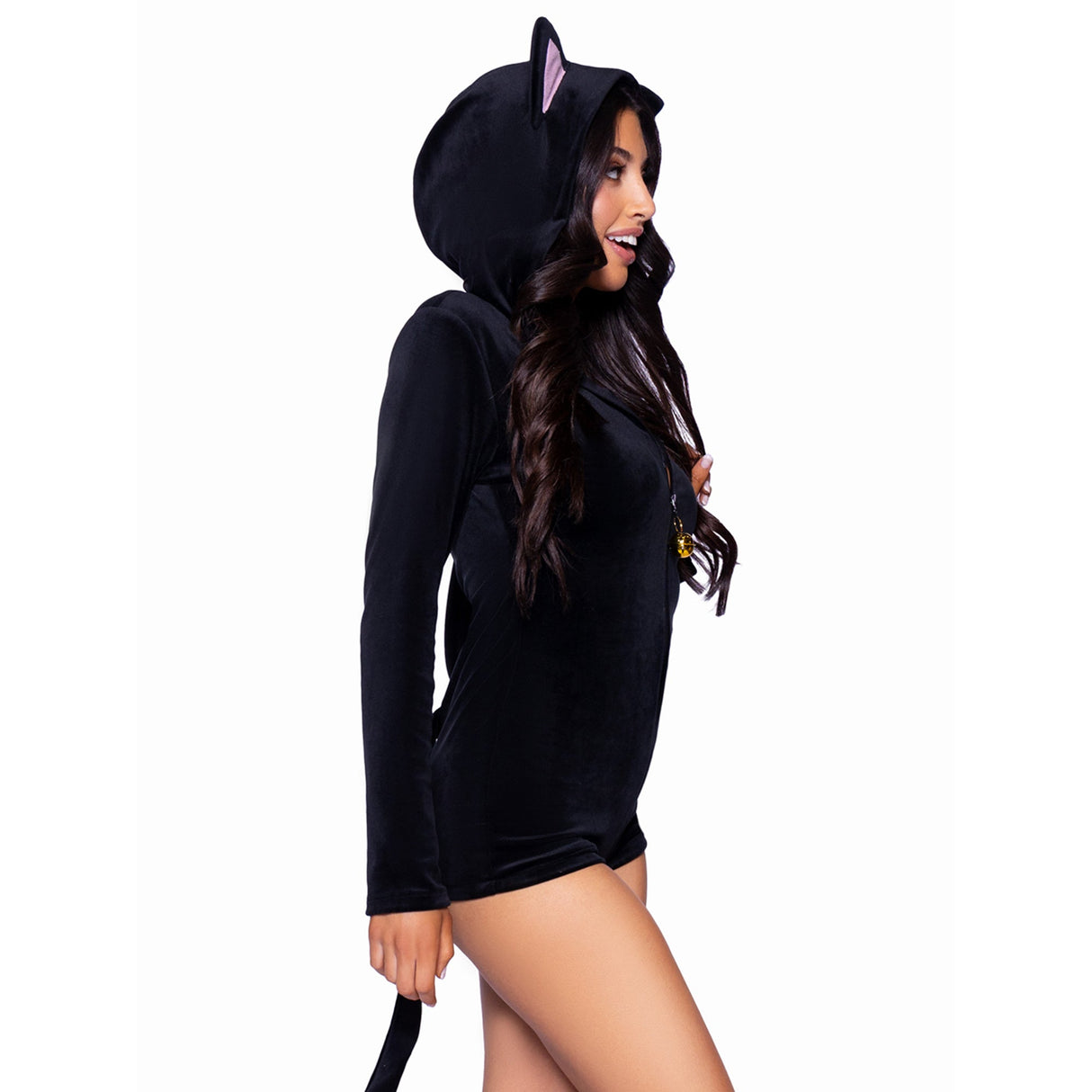 LEG AVENUE/SKU DISTRIBUTORS INC Costumes Ultra Soft Black Cat Sexy Costume for Adults, Black Romper