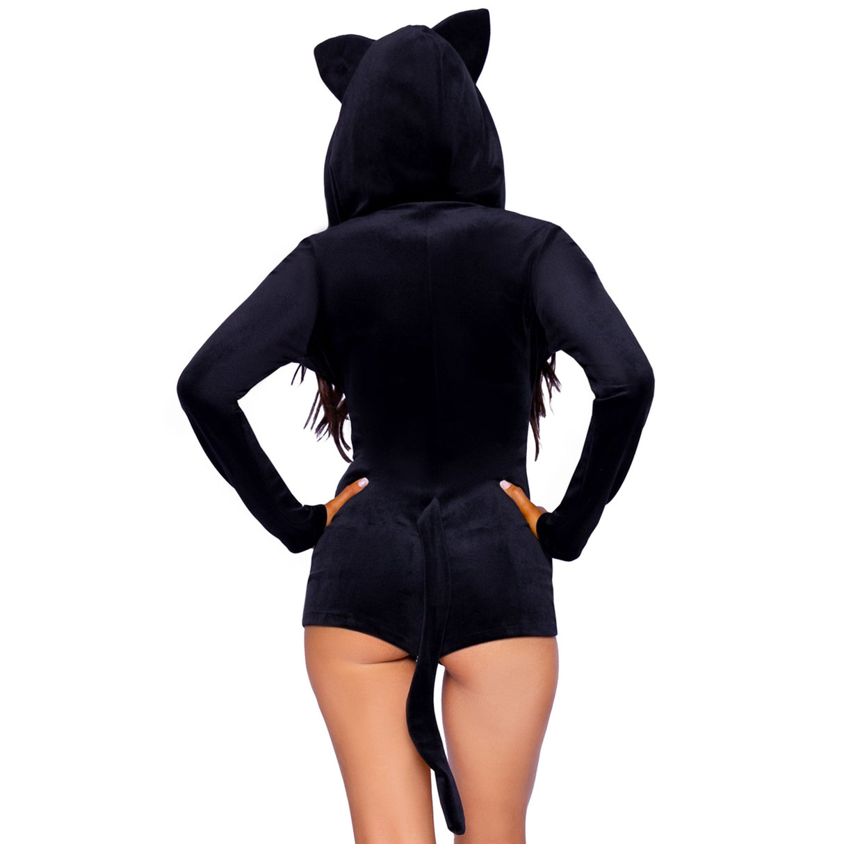 LEG AVENUE/SKU DISTRIBUTORS INC Costumes Ultra Soft Black Cat Sexy Costume for Adults, Black Romper