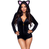 LEG AVENUE/SKU DISTRIBUTORS INC Costumes Ultra Soft Black Cat Sexy Costume for Adults, Black Romper