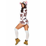 LEG AVENUE/SKU DISTRIBUTORS INC Costumes Ultra Soft Cow Sexy Costume for Adults, Brown and White Romper