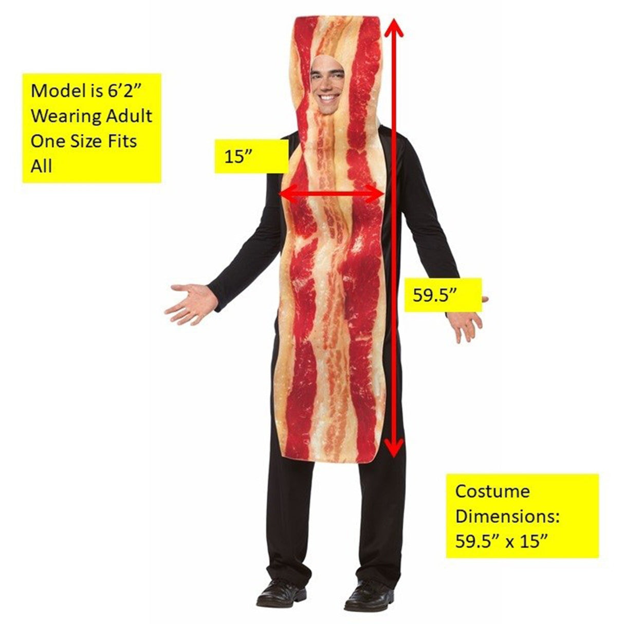 RASTA IMPOSTA PRODUCTS Costumes Bacon Stripe Costume for Adults 791249719203