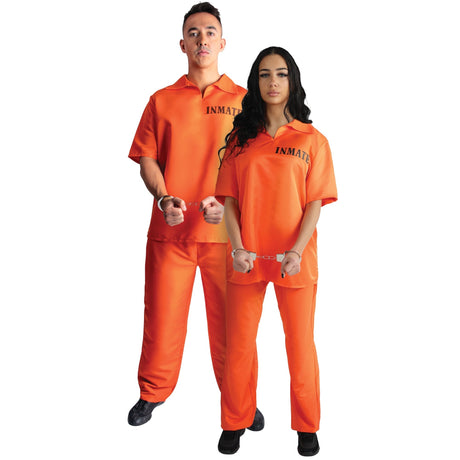 SHENZHEN PARTYGEARS DEVELOPMENT CO. LTD Costumes Inmate Costume for Adults, Orange Top and Pants