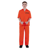SHENZHEN PARTYGEARS DEVELOPMENT CO. LTD Costumes Inmate Costume for Kids, Orange Top and Pants