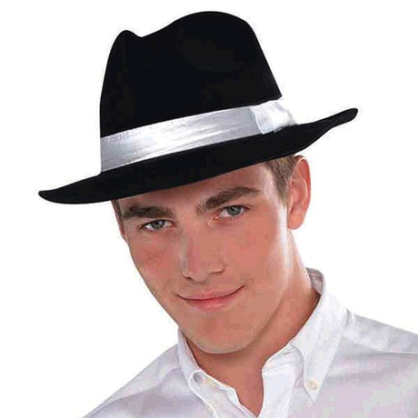 Buy Costume Accessories Black gangster hat for adults sold at Party Expert